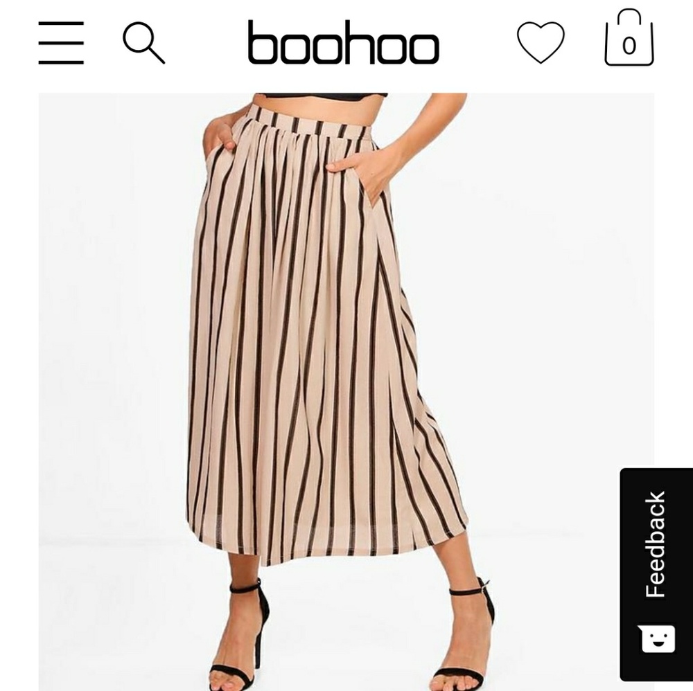 ISO S or M Boohoo Woven Pocket Midi Skirt